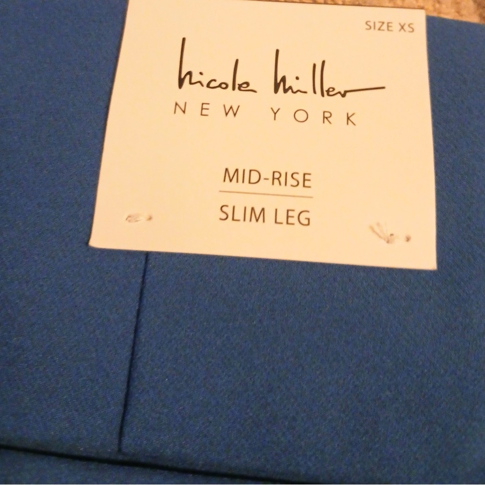 Nicole Miller Pants/Nicole Miller Mid Rise Slim Leg Pants, NWT - Picture 3 of 6